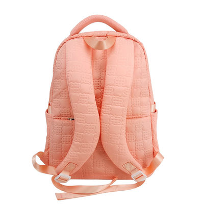 Pink Emboss Schultaschen Rucksack Nylon-Polyester-Material mit Bleistiftkoffer