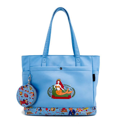 Canvas Tote Bag Sling Bag, Digtal Druck Blauer Crossbody-Tasche mit Münzbeutel