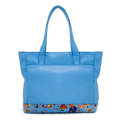 Canvas Tote Bag Sling Bag, Digtal Druck Blauer Crossbody-Tasche mit Münzbeutel