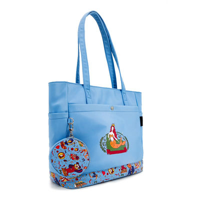 Canvas Tote Bag Sling Bag, Digtal Druck Blauer Crossbody-Tasche mit Münzbeutel