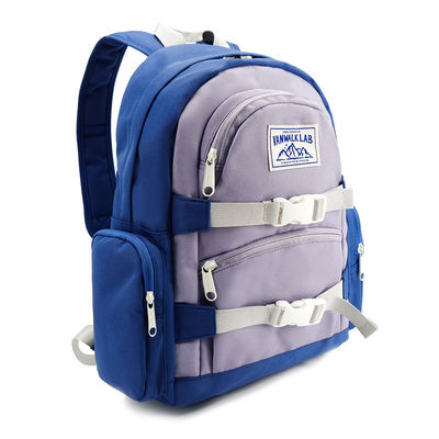 Weicher Nylon Windelbeutel Rucksack mit 2 Außentaschen Blaue Farbe