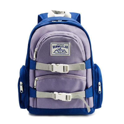 Weicher Nylon Windelbeutel Rucksack mit 2 Außentaschen Blaue Farbe