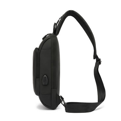 Umgekehrter Polyester Unisex Schulterbeutel, schwarzer Crossbody Casual-Tasche mit Rückentasche