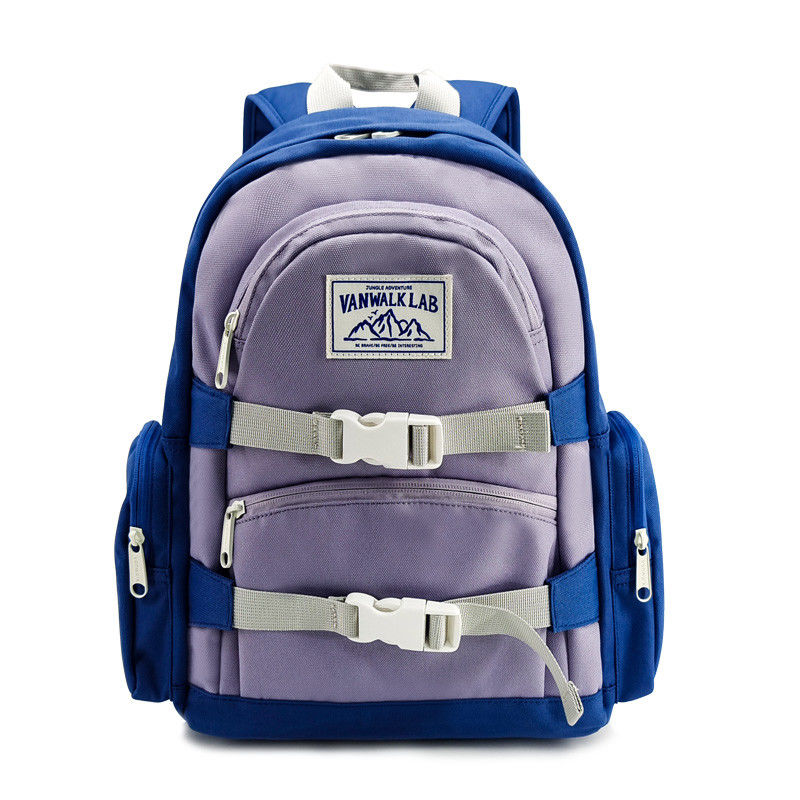Weicher Nylon Windelbeutel Rucksack mit 2 Außentaschen Blaue Farbe